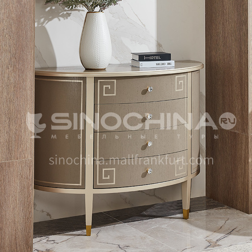 BJ-M801 American style entrance cabinet for living room with drawers + German red beech + crystal fittings